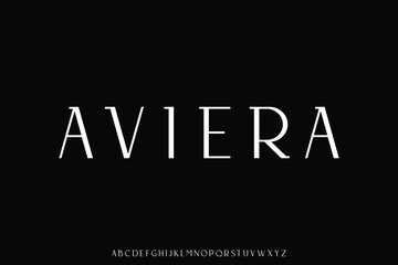 Modern chic alphabet display font vector. Feminine typography style design