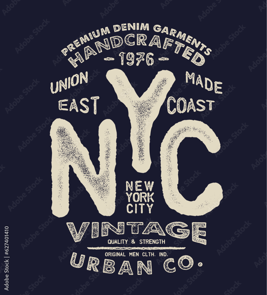 Poster tee print vector design with grunge effect and typo