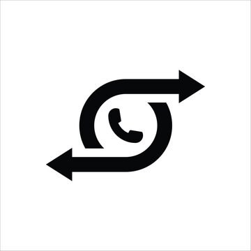 black thin callback or recall icon. simple style trend logotype graphic minimal design isolated on white background