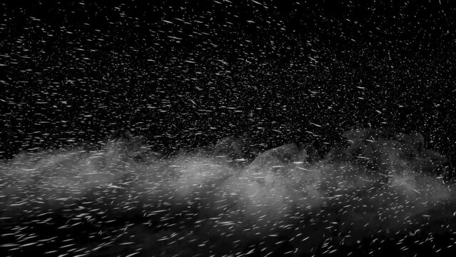 Blowing Snow, seamless loop with Alpha Channel, 30 FPS.
