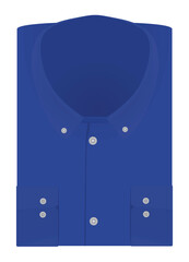 Blue folded shirt. vector illustration