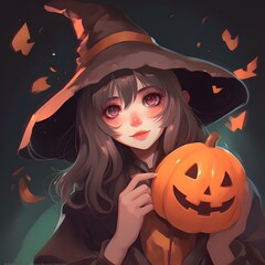 halloween, style anime, généré par IA