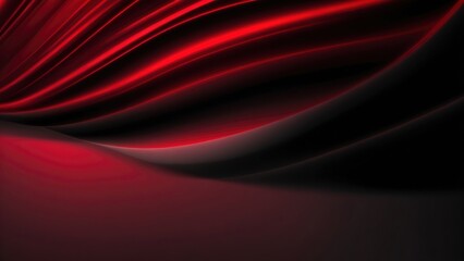 Fototapeta premium Abstract Red Light Curve Wave On Black Design Modern Luxury Futuristic Background Vector Illustration