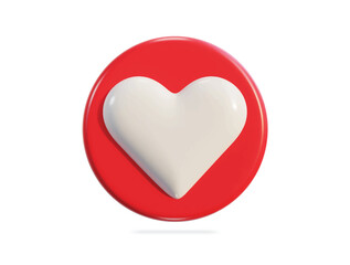 Love 3d icon render on isolated background