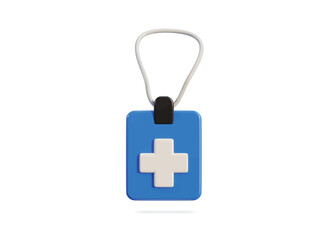 first aid batch icon 3d render vector illustration