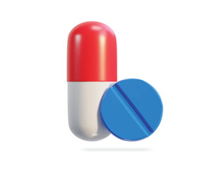 medicine pill icon 3d render vector illustration