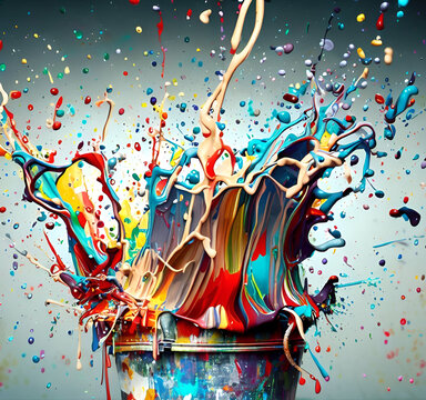 abstract background with paint splashes generative ai