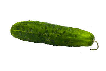 green fresh cucumber isolated on white . Cutout organic farm food. Cosmetic ingredient without background