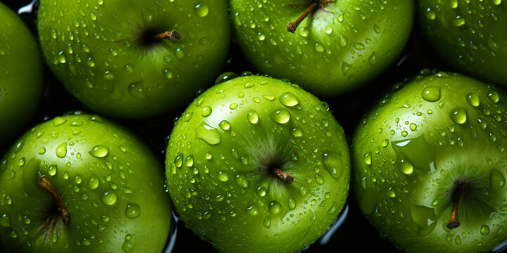 Fresh apple banner. Apples background. Close-up food photography
