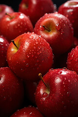 Fresh apple banner. Apples background. Close-up food photography