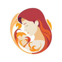 motherand child love logo, very suitable for mother day logo vector