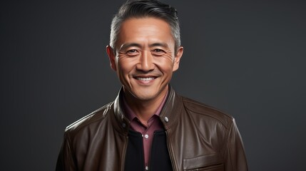 Obraz premium Portrait of middle aged man. Made with Generative AI.