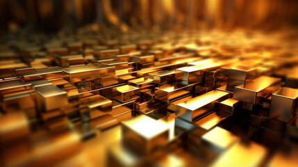 Close up of golden bars background