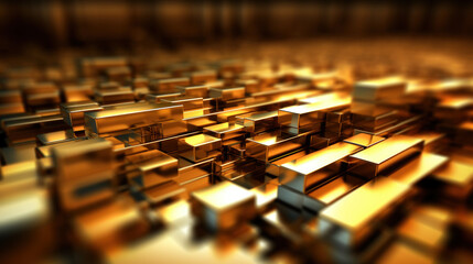 Fototapeta premium Close up of golden bars background