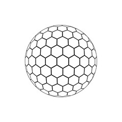 Fototapeta premium schwarzes wabenmuster auf der oberfläche einer kugel plaziert, 3d, modern art