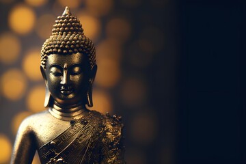 golden buddha statue - Powered by Adobe