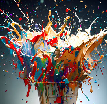 colorful splashes generative ai