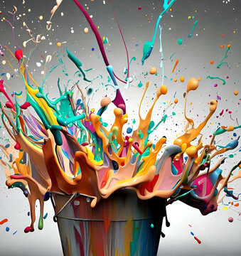 splashes of colorful paint