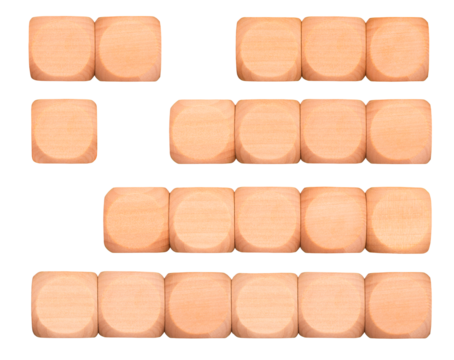 blank wooden dice isolated over transparent background ready for your text