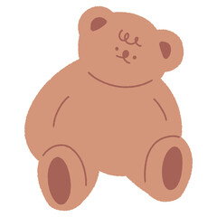 cute illustration of a hand drawn brown bear cartoon character