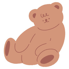 cute illustration of a hand drawn brown bear cartoon character