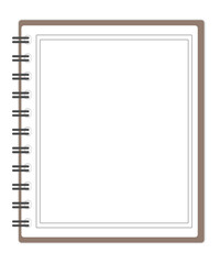 Isolated Spiral Notebook with Page Border