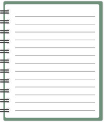 Isolated Blank Lined Spiral Notebook