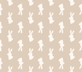 Fototapeta na wymiar Cute Rabbit seamless pattern. Seamless pattern with silhouette bunny.