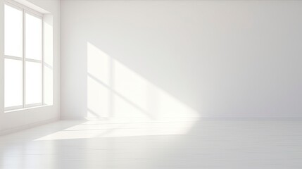 A white Empty room Surreal Minimalistic style morning light copy space, Generative AI - Powered by Adobe