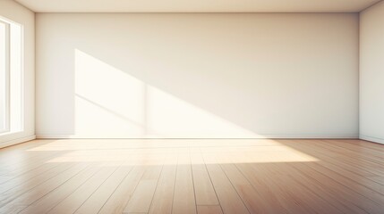 A white Empty room Surreal Minimalistic style morning light copy space, Generative AI