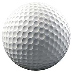 Realistic white golf ball. Isolated on a transparent background. Generative Ai