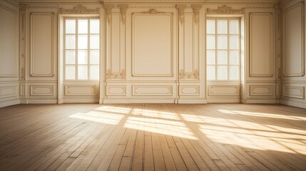 Obraz premium Empty room New Traditional style morning light copy space, Generative AI