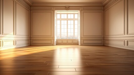 Obraz premium Empty room New Traditional style morning light copy space, Generative AI