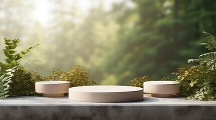 nature mockup podium for product made with Generative AI