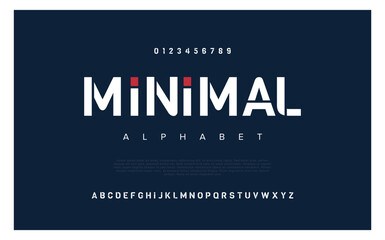 Minimal Abstract modern urban alphabet fonts. Typography sport, technology, fashion, digital, future creative logo font. vector illustration - obrazy, fototapety, plakaty