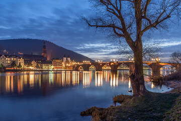 Heidelberg Old Bridge in the evening, Germany