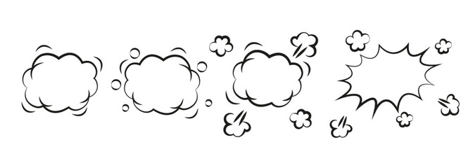 Set of boom blank speech bubble © vita_olivko