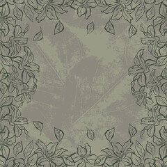 square scarf design with abstract floral pattern
