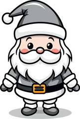Santa claus on white background. Vector illustration for retro christmas card.