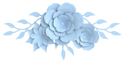 Paper flower. 3D flower. 3D illustration.