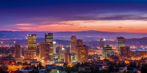 Fototapeta premium Johannesburg panoramic view South Africa - Generative AI