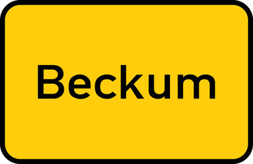City sign of Beckum - Ortsschild von Beckum