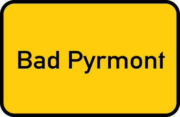 City sign of Bad Pyrmont - Ortsschild von Bad Pyrmont