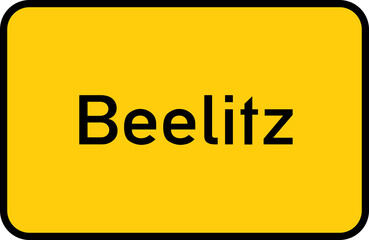 City sign of Beelitz - Ortsschild von Beelitz