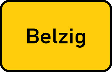 City sign of Belzig - Ortsschild von Belzig