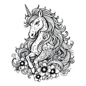 Unicorn Coloring Page For Kids