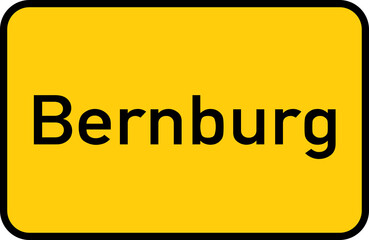 City sign of Bernburg - Ortsschild von Bernburg