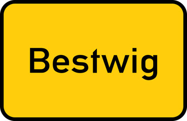 City sign of Bestwig - Ortsschild von Bestwig