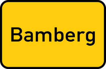 City sign of Bamberg - Ortsschild von Bamberg