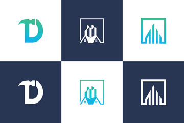 Building logo design vector collection with creative unique element idea